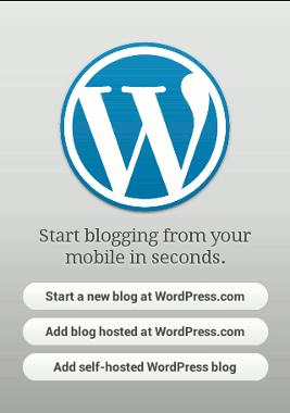 Tampilan Memulai Blog di WordPress for Android